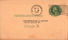 US Postal Stationery 1c Chicago 1938 - 1921-40