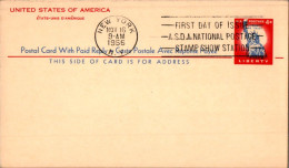 US Postal Stationery 4c Statue Of Liberty New York 1956 ASDA National - 1941-60