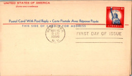 US Postal Stationery 4c Statue Of Liberty New York 1956 FDC - 1941-60