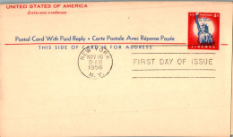 US Postal Stationery 4c Statue Of Liberty New York 1956 FDC - 1941-60