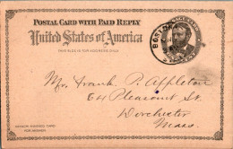 US Postal Stationery 1c Boston To Worchester Mass - ...-1900