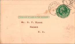 US Postal Stationery 1c Lebanon To Hudson NH - 1921-40