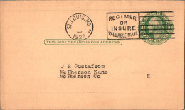 US Postal Stationery 1c St Louis Mo 1926 To Mc Pherson Co Commonwealth Cap - 1901-20