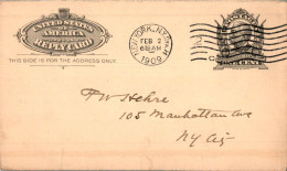 US Postal Stationery 1c New York 1909  - ...-1900