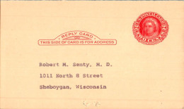 US Postal Stationery 2c To Senty Sheboyhan Wisconsin - 1941-60