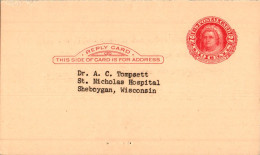US Postal Stationery 2c Tompsett Sheboygan Wisconsin - 1941-60