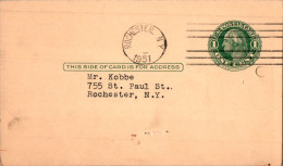 US Postal Stationery 1c Rochester 1951 Huffman Oil Burner Service Rochester NY - 1941-60