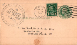 US Postal Stationery 1c Albany Prefin To Hoosick Falls 1925 - 1921-40