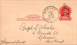 US Postal Stationery 2c Canaan 1925 To Lebanon - 1921-40