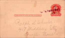 US Postal Stationery 2c To Lorvell Mass - 1921-40