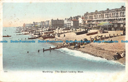 R104898 Worthing. The Beach Looking West. 1906 - Mundo