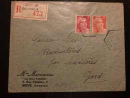 LR Mme MARMARIAN LE JOLI TIMBRE TP M DE GANDON 6F + 3F OBL. HEXAGONALE 11-7 46 BRIVE LA GAILLARDE - B  B (19) - 1945-54 Marianne (Gandon)