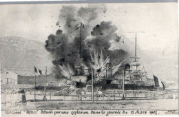 CPA - Le Cuirassé Léna Detruit Par Une Explosion Dans La Journée Du 12 Mars 1907 Be - Guerra