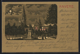 Mondschein-Lithographie Anvers, Place Verte  - Other & Unclassified