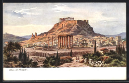 Künstler-AK Friedrich Perlberg: Athen, Blick Auf Die Akropolis Und Die Stadt  - Perlberg, F.