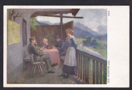 Rob. Scheffer: Idyll / Postcard Circulated, 2 Scans - Paintings