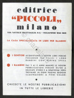 Pubblicità - Editrice Piccoli Milano - Brochure Libri Per Bambini - 1951 - Werbung