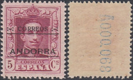 Andorre 1928 - Andorre Espagnole - Timbre Neuf. Yvert Nr.: 2 C. Michel Nr.: 2 C.  Dentélé: 14 ... (EB) AR.02911 - Neufs
