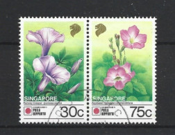 Singapore 1991 Flowers Pair Y.T. 619/620 (0) - Singapour (1959-...)
