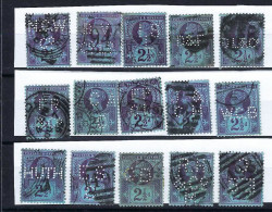 GRANDE-BRETAGNE - 15 T.P. 95 Oblit. Avec Perforations - Gebraucht