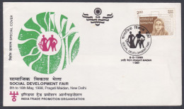 Inde India 1998 Special Cover Social Development Fair, Family, Man Woman, Child, Pictorial Postmark - Covers & Documents