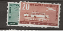 1949 MNH Baden Mi 54-55, Postfris** - Baden