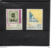 FEROË 1979 Europa, Timbres Sur Timbres Yvert 37-38, Michel 43-44 NEUF** MNH Cote Yv 2,50 Euros - Faroe Islands