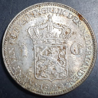 Netherlands 1 Gulden Wilhelmina 1929 Silver Original Luster + Toning - 1 Florín Holandés (Gulden)