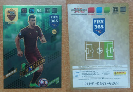 AC - 440 EDIN DZEKO  AS ROMA  POWER UP GAME CHANGER  GOAL & ASSISTS  PANINI FIFA 365 2018 ADRENALYN TRADING CARD - Tarjetas