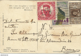 Garibaldi - Erinnofilo Commemorativo (rosso) Su Cartolina Viaggiata Per Roma - Poststempel