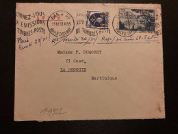 LETTRE Par Avion Pour La MARTINIQUE TP NICE 10F + SAINTONGE 5F OBL.MEC.28 XI 55 PARIS 30 - Brieven En Documenten