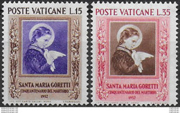 1953 Vaticano S. Maria Goretti 2v. MNH Sassone N. 156/157 - Sonstige & Ohne Zuordnung