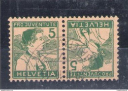 1916 SVIZZERA, Pro Juventute, Tete Beche K11 - Usato - Autres & Non Classés