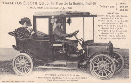 Taxautos Electriques - 48, Rue De La Boëtie, PARIS - Voiture à Pétrole à Transmission électrique Système Krieger - Taxis & Huurvoertuigen