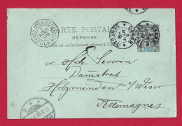 !!! SÉNÉGAL, ENTIER POSTAL DE DAKAR POUR L'ALLEMAGNE DE 1899 PAR PAQUEBOT LIGNE DE LOANGO À MARSEILLE - Storia Postale