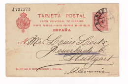 Tarjeta Postal 1910 Barcelone Barcelona Entero Postal Espagne Stuttgart Deutschland Louis Leitz - 1850-1931