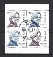 Sweden 2003 Anna Lindh 4-block Y.T. 2364/2365 (0) - Used Stamps