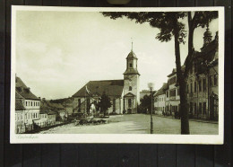 AK Von Grünhain In Sa. Mit Hotel Ratskeller Und Kirche Vom 28.9.1932 Mit 6 Pfg Ebert Knr: 465 - Gruenhain