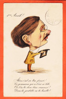 17469 / ⭐ Humour 1er Avril-C'est ça Ton Fiancé Monocle Poubelle Tinette 1904 à Jeanne GARIDOU Mercerie Midi Port-Vendres - 1 De April (pescado De Abril)