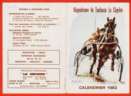 17016 / ⭐ ♥️ Rare Double-Carte TOULOUSE (31) Hippodrome LA CEPIERE Calendrier Courses Hippiques 1982 - Toulouse