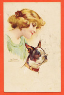 17425 / ⭐ Bulldog Par Suzanne MEUNIER Série N°58 N° 7 Les Chiens De Ces Dames 1910s Marque L-E R& Cie Rue JOUBERT Paris - Meunier, S.