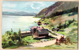 17454 / ⭐ Illustrateur T. GUGGENBERGER Suisse Schweiz Paysage Lac Chalet 1900s  - Sonstige & Ohne Zuordnung