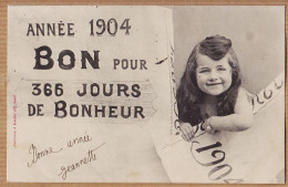 17470 / ⭐ Année 1904 Bissextile BON Pour 366 Jours De Bonheur à Madeleine GAYREL Rue Père Gibrat Gaillac -BERGERET - Anno Nuovo