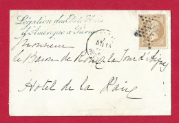 !!! LETTRE LOCALE AVEC CACHET DE LA LÉGATION DES ÉTATS-UNIS À PARIS DE 1869 - 1849-1876: Classic Period