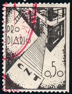 España - Guerra Civil - Viñetas Políticas - Allepuz O 1625 - "0,50 - CNT - Pro Diario" - Spanish Civil War Labels