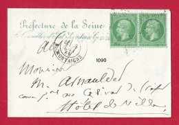 !!! LETTRE LOCALE AVEC CACHET DE LA PRÉFECTURE DE LA SEINE DE 1869 - 1849-1876: Classic Period