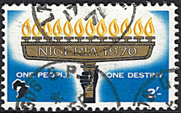 NIGERIA 1970 QEII 2/- Multicoloured, One People One Nation SG243 Used - Nigeria (1961-...)