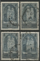 N° 259 Les 4 Types Différents "Cathédrale De Reims" Type I, II, III (rare), IV COTE 48 € - Oblitérés