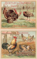 Huntley & Palmers Reading Hen Farming 2x Old Trade Cards - Granja