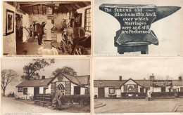 Gretna Green Coach Blacksmiths Anvil Shop 4x Collectible Old Postcard S - Farms